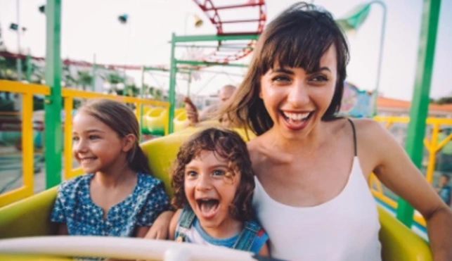 Family on a rollercoaster